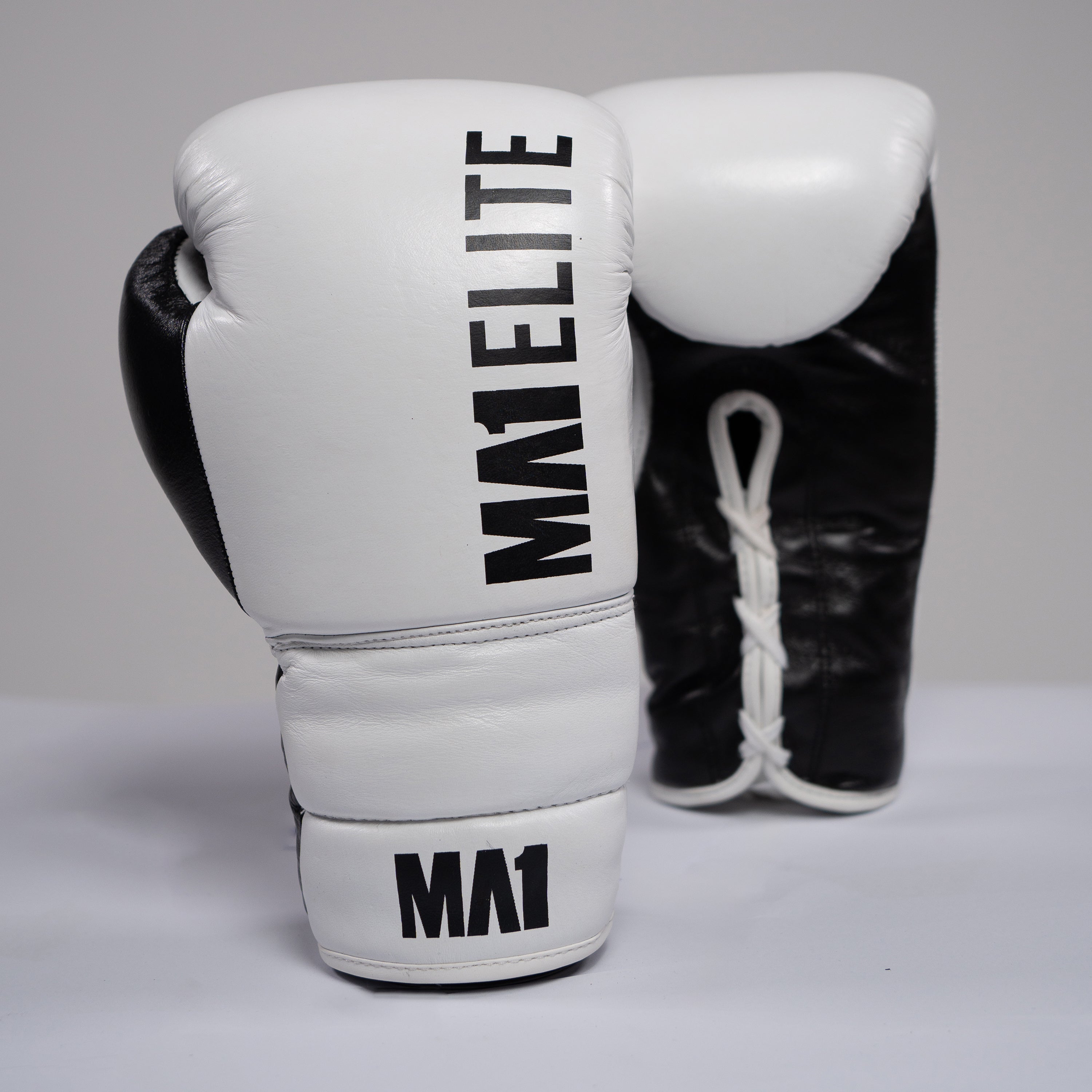 MA1 Elite Leather Lace up Gloves - White