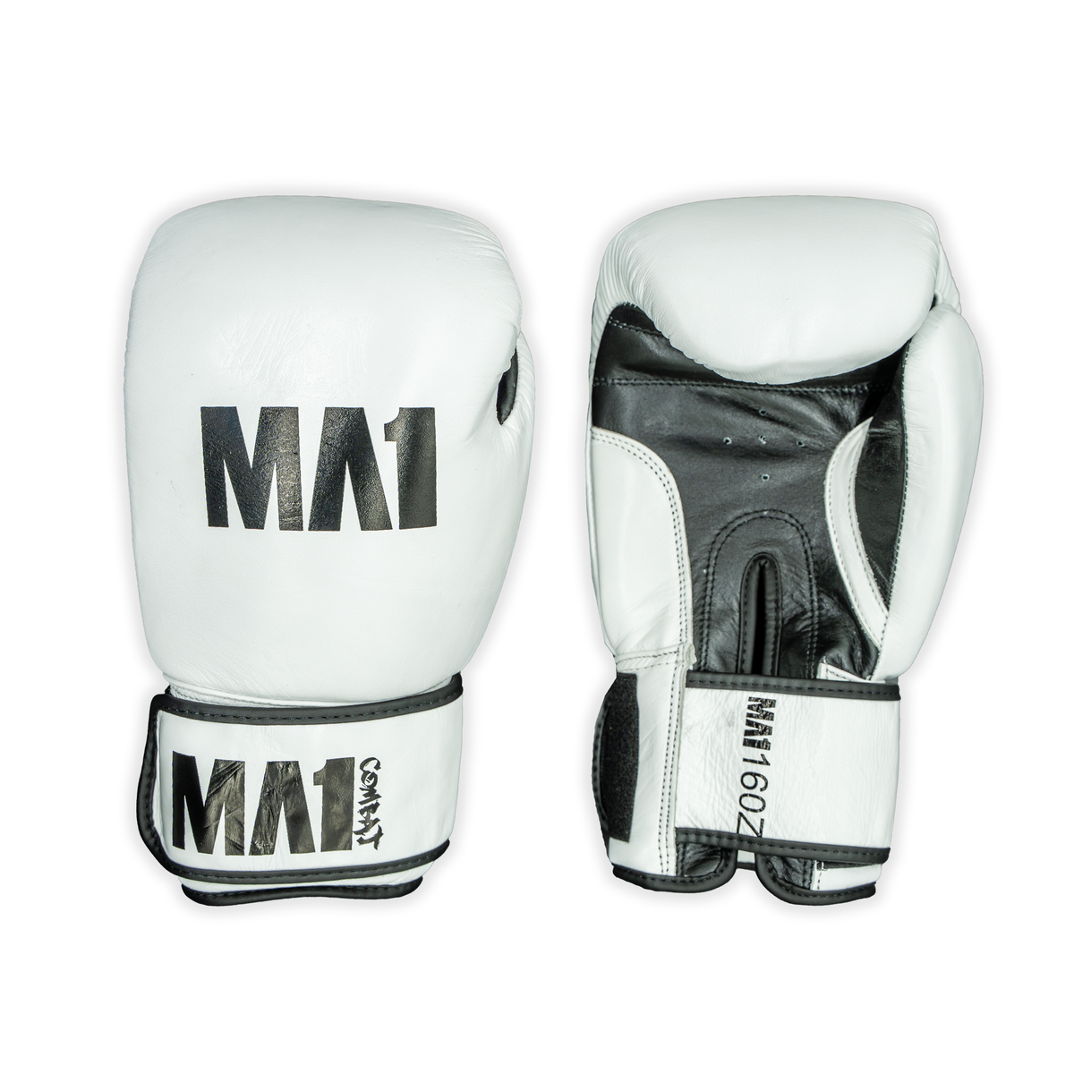 MA1 Combat White Leather Boxing Gloves - product photo 2