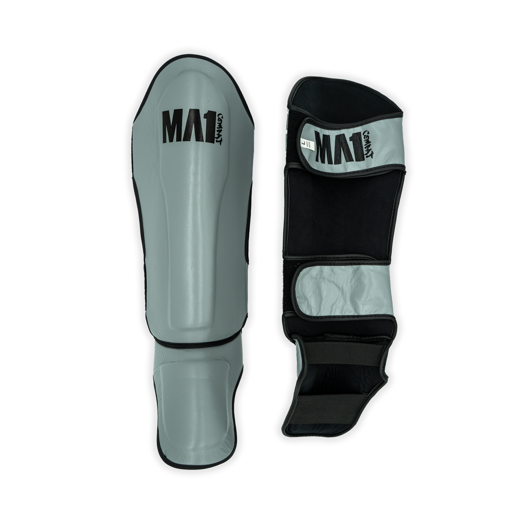 MA1 Grey Leather Shin Guards