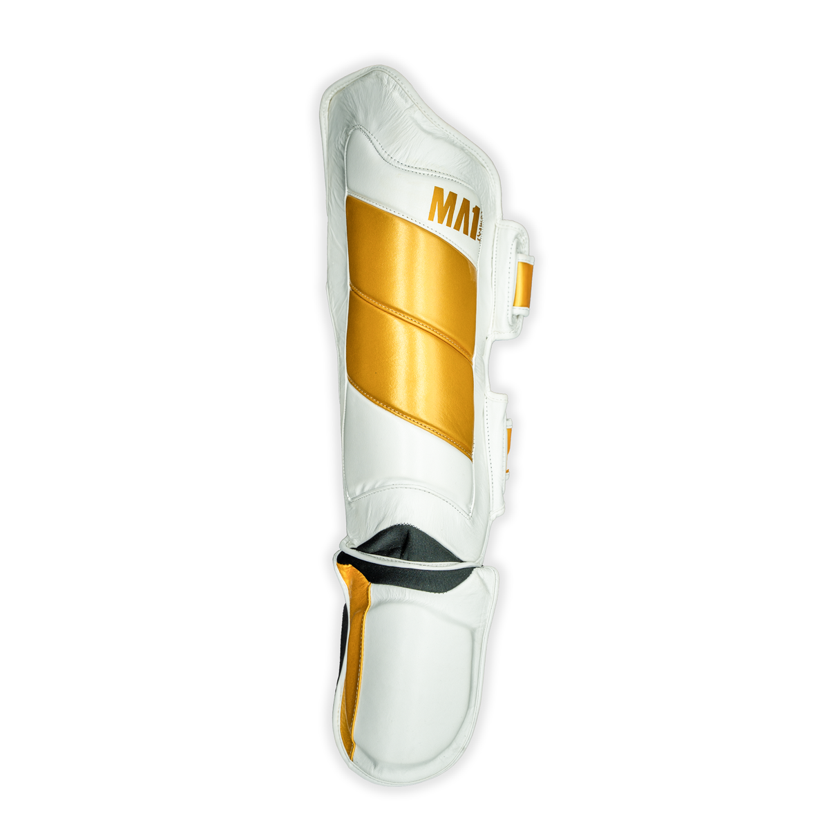 MA1 Combat Premium White Gold Leather Shin Guard - product photo 2