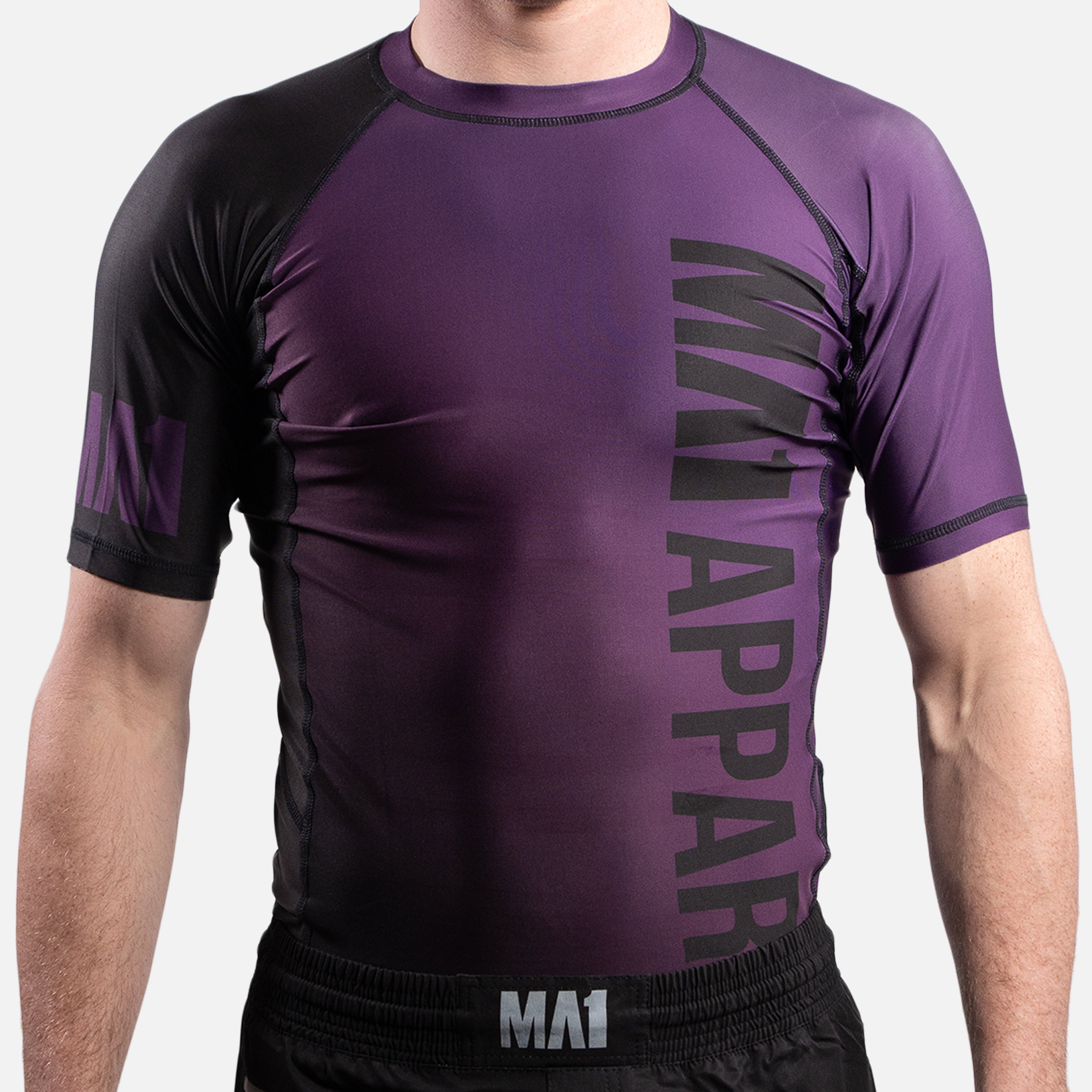 MA1 Short Sleeve Rash Guard - Gradient Purple