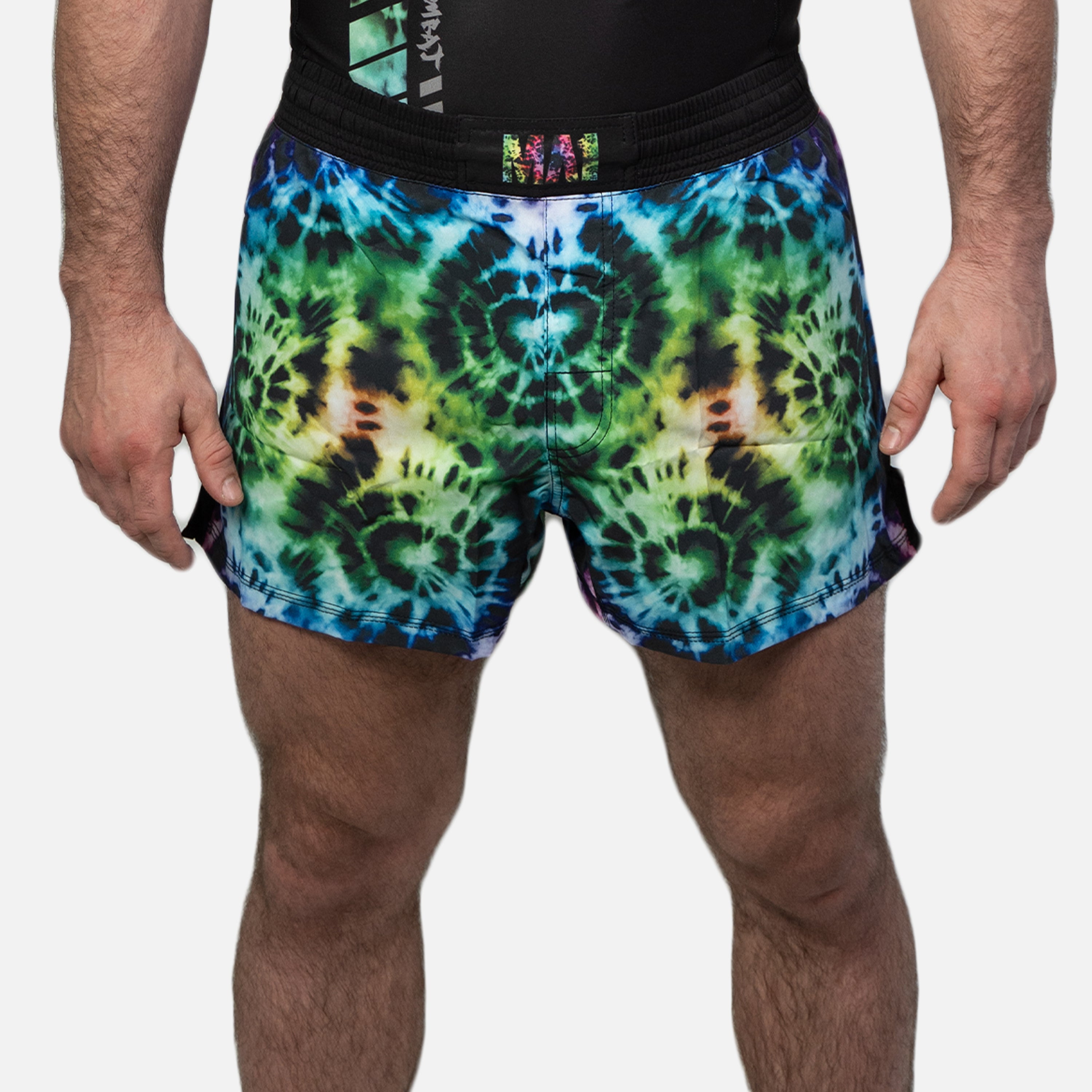 MA1 Tie Dye Black High Cut MMA Shorts