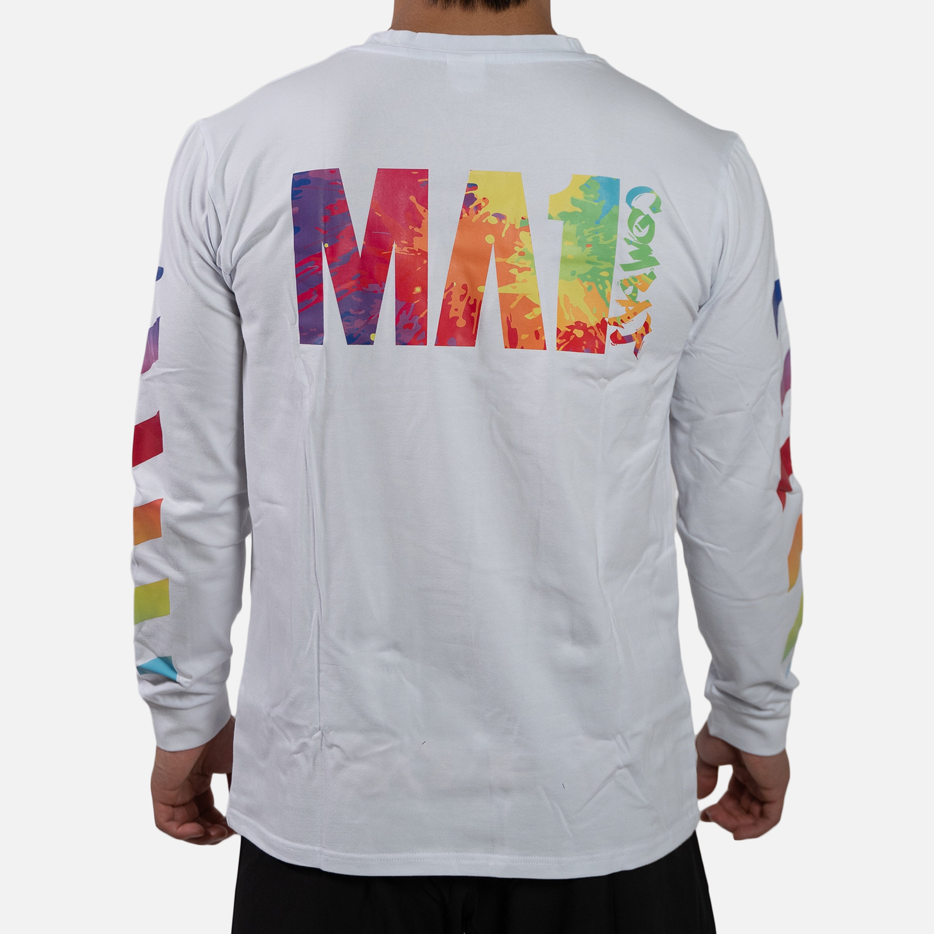 MA1 Combat White Color Splash Long Sleeve T-Shirt