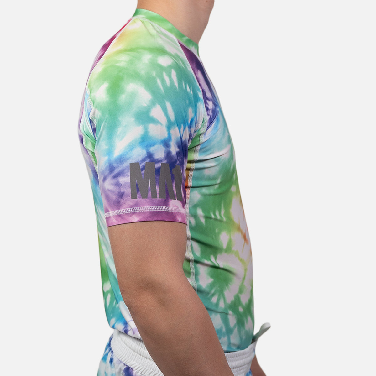 MA1 Tie Dye White Short Sleeve Rash Guard - product photo 3