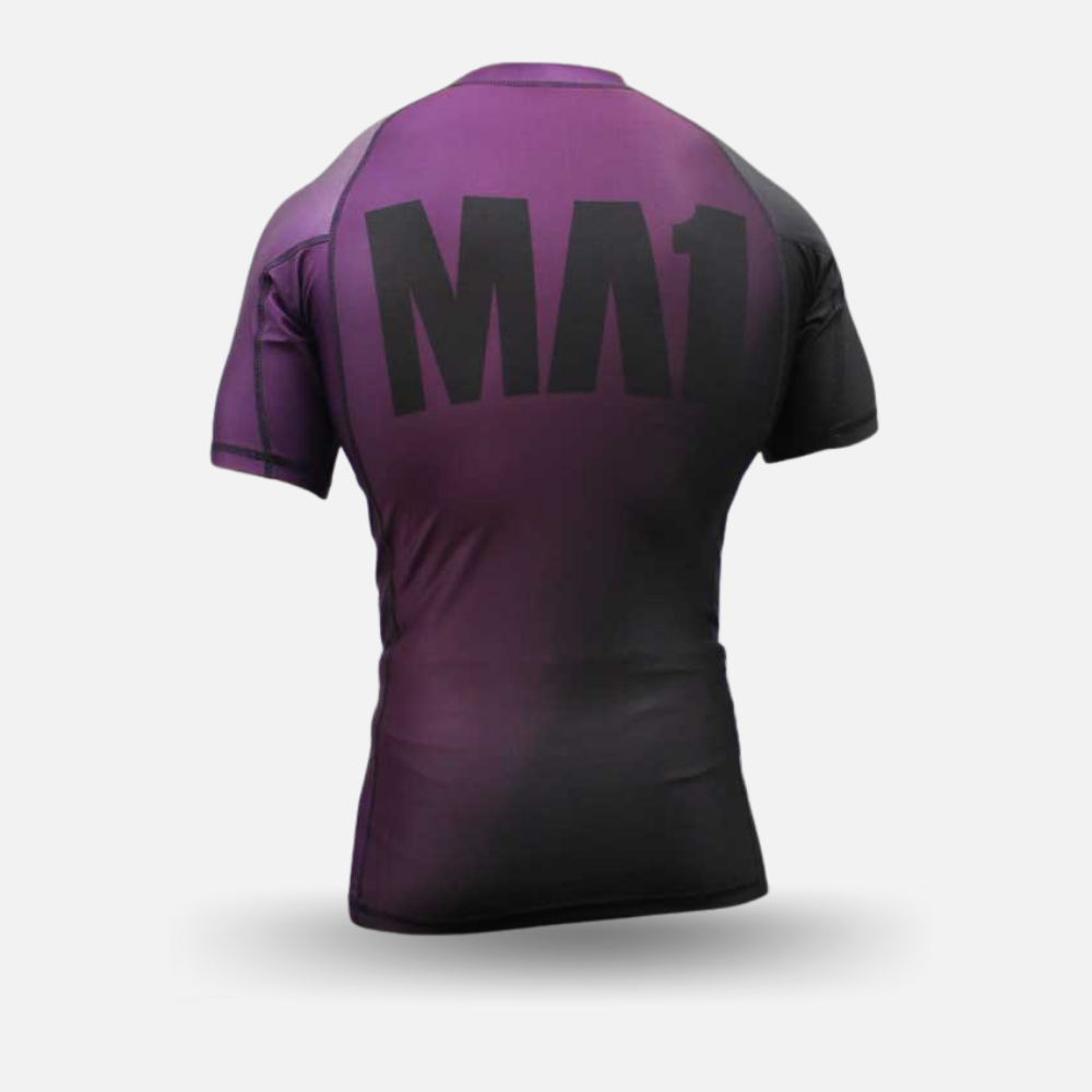 MA1 Short Sleeve Rash Guard - Gradient Purple