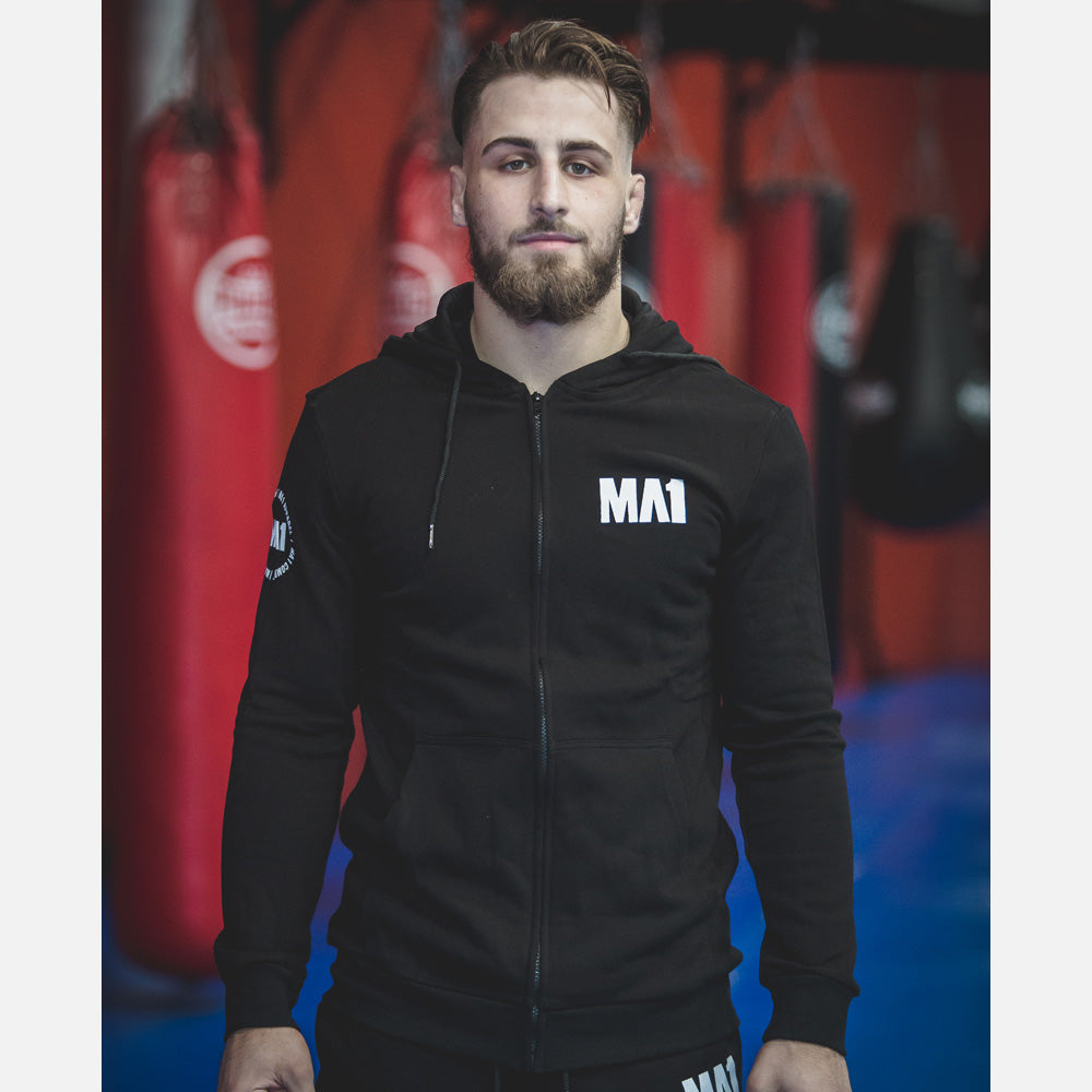 MA1 Monogram Black Zip Hoodie