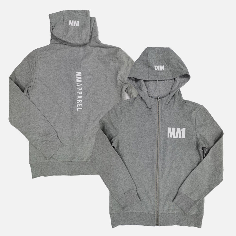 MA1 Basics Grey Zip Hoodie