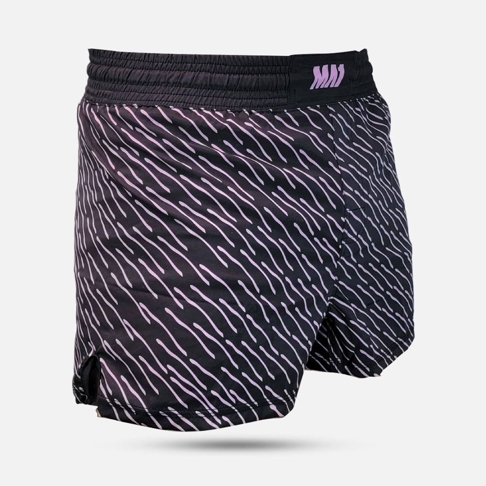 MA1 PINK AND BLACK PATTERNED MMA SHORTS