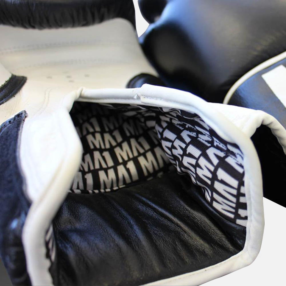 MA1 Elite Leather 16oz Boxing Gloves - Black