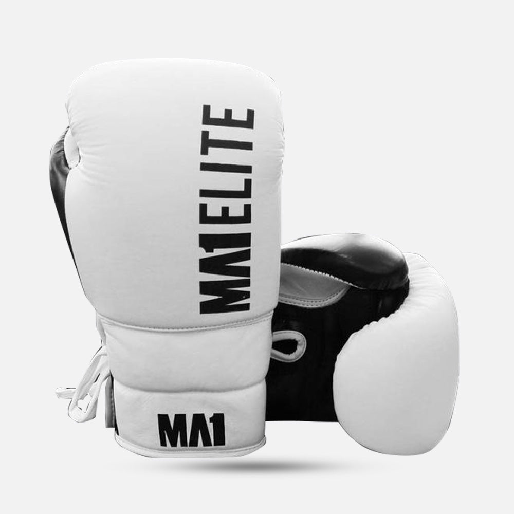 MA1 Elite Leather Lace up Gloves - White