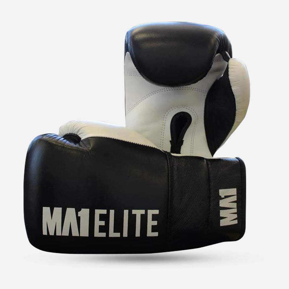 MA1 Elite Leather Lace up Gloves - Black