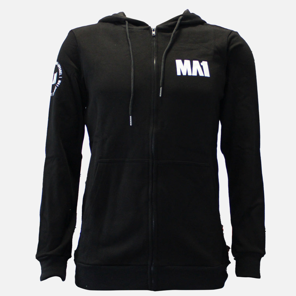 MA1 Monogram Black Zip Hoodie