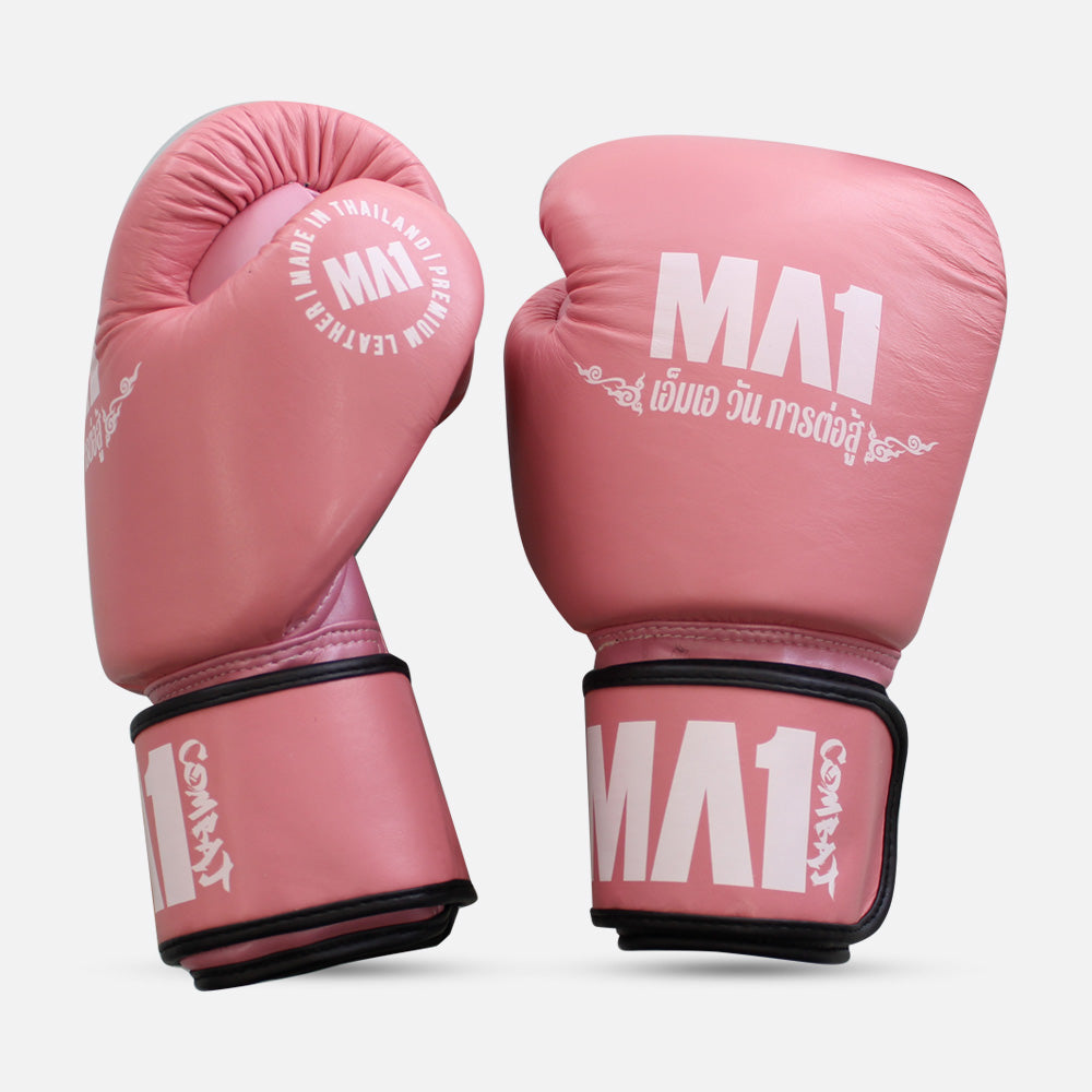 MA1 Thai Made Pink Leather Boxing Gloves