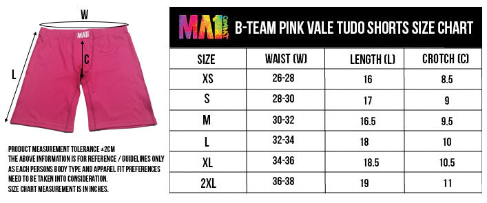 MA1 B-Team Pink Vale Tudo Shorts